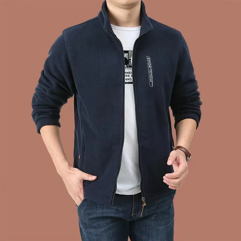 Herren Fleecejacke mit durchgehendem Reißverschluss, Stehkragen und Eingrifftaschen Nord Taschen