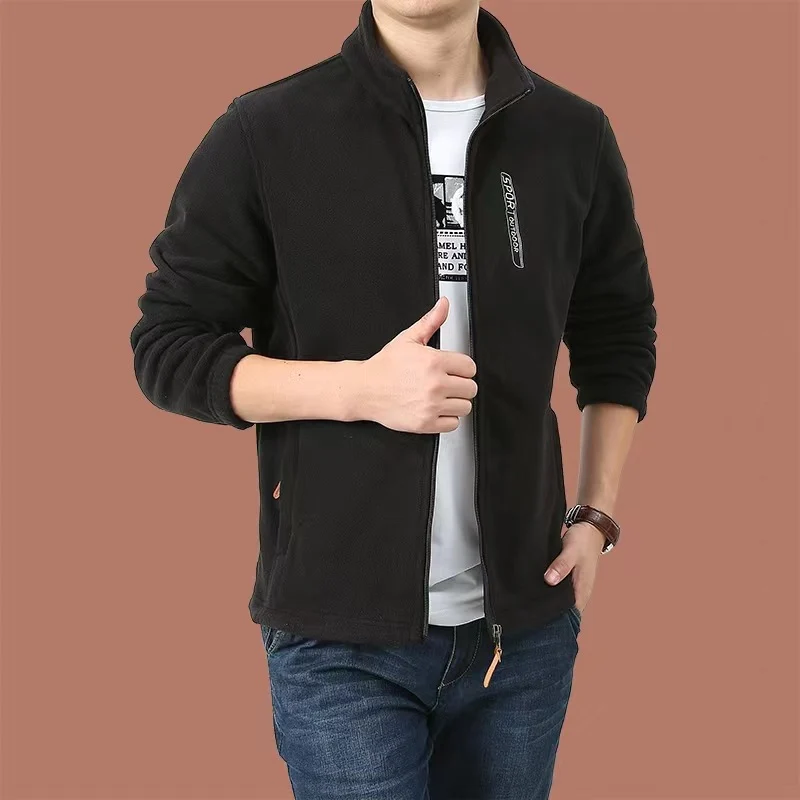 Herren Fleecejacke mit durchgehendem Reißverschluss, Stehkragen und Eingrifftaschen Nord Taschen