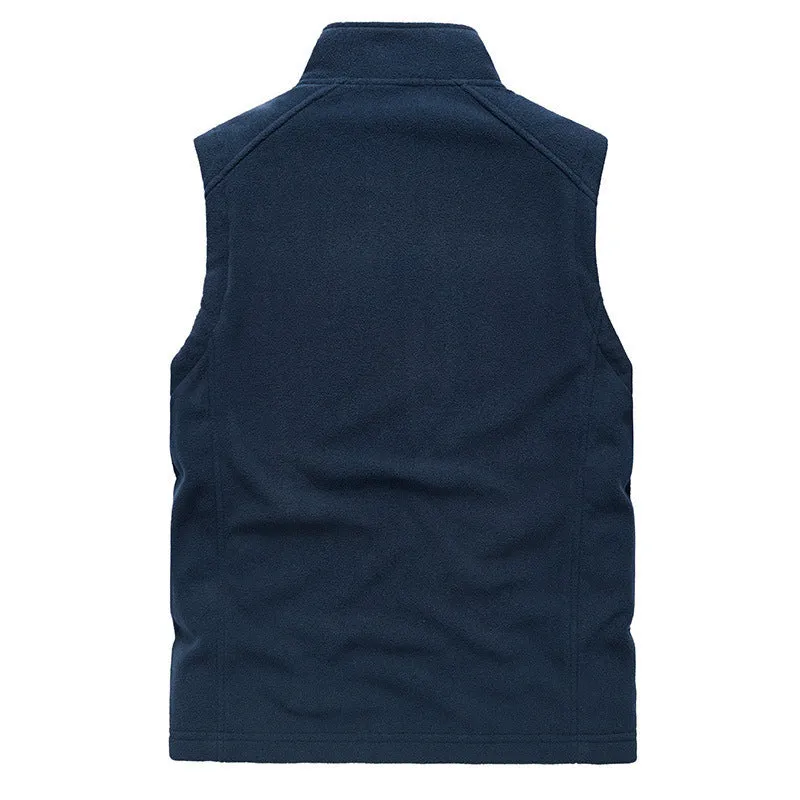 Herren Fleece-Weste mit Stehkragen, Reißverschlusstaschen und windabweisender Front Nord Taschen