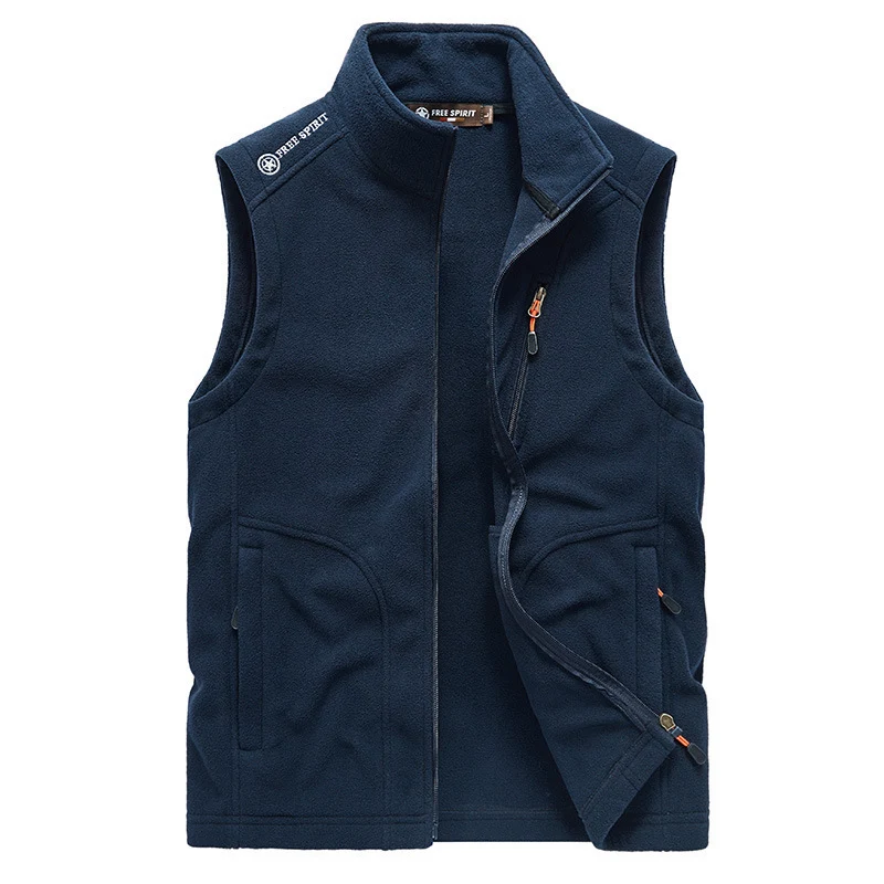 Herren Fleece-Weste mit Stehkragen, Reißverschlusstaschen und windabweisender Front Nord Taschen