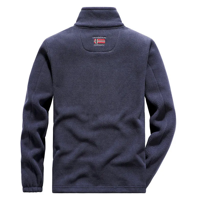 Herren Fleece-Outdoorjacke mit hohem Kragen, durchgehendem Reißverschluss und atmungsaktiver Microfleece-Fütterung Nord Taschen