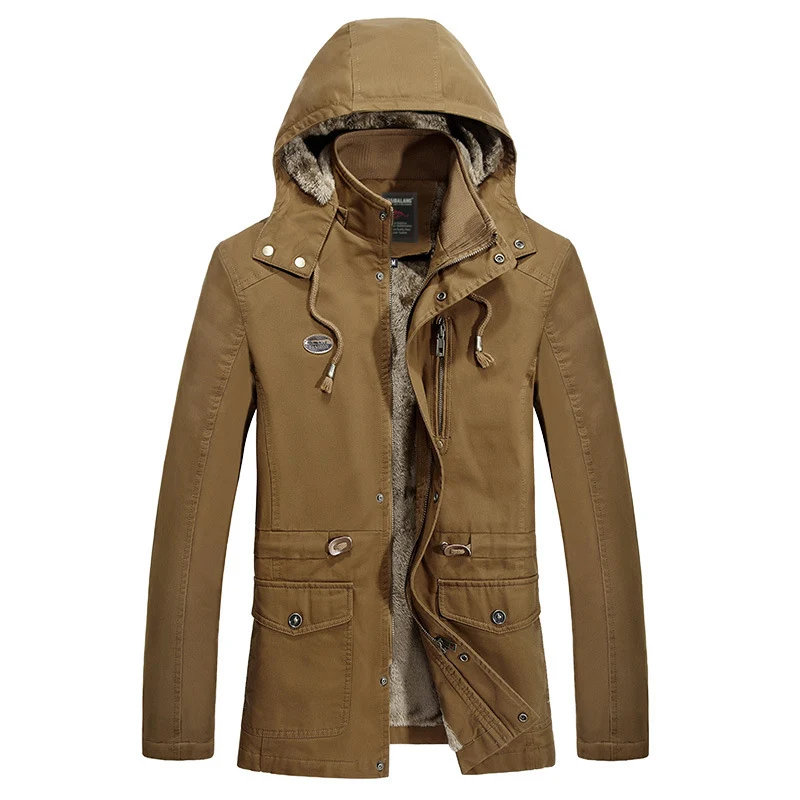 Herren Fieldparka im Utility-Look mit Teddyfleece-Kapuze, Kordelzug und Multifunktions-Taschen Nord Taschen