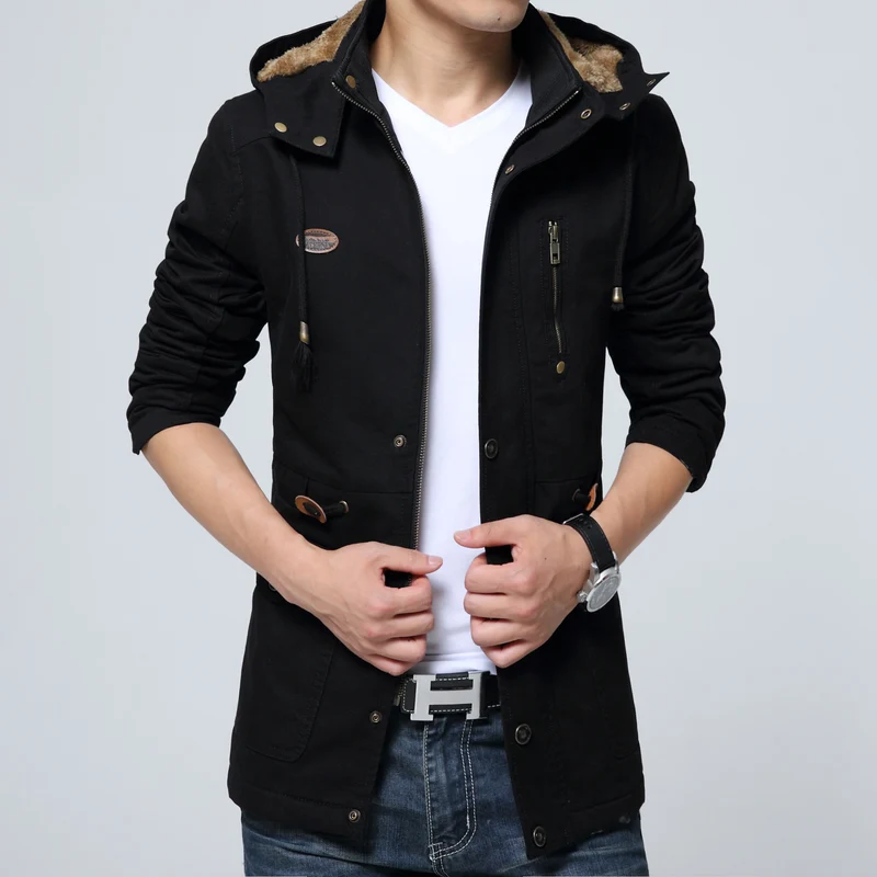 Herren Fieldparka im Utility-Look mit Teddyfleece-Kapuze, Kordelzug und Multifunktions-Taschen Nord Taschen