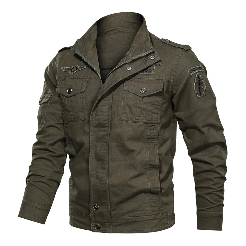 Herren Fieldjacke im Military-Canvas-Stil mit Epauletten und Multifachtaschen Nord Taschen