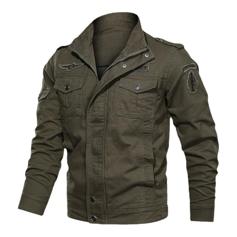Herren Fieldjacke im Military-Canvas-Stil mit Epauletten und Multifachtaschen Nord Taschen