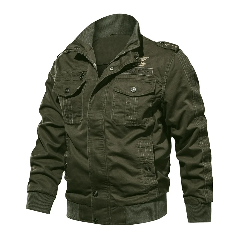 Herren Fieldbomberjacke im Military-Utility-Stil mit Schulterpatten, Rippenbündchen und aufgesetzten Brusttaschen Nord Taschen