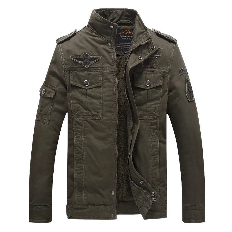 Herren Fieldblouson im Aviator-Look mit Teddyfleece-Futter und Schulterpatten Nord Taschen