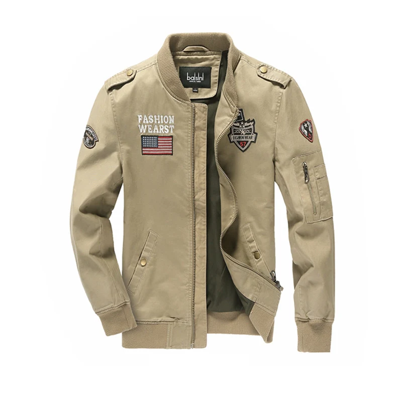 Herren Field-Bomberjacke im Pilotenstil mit Patch-Applikationen und Ärmeltasche Nord Taschen