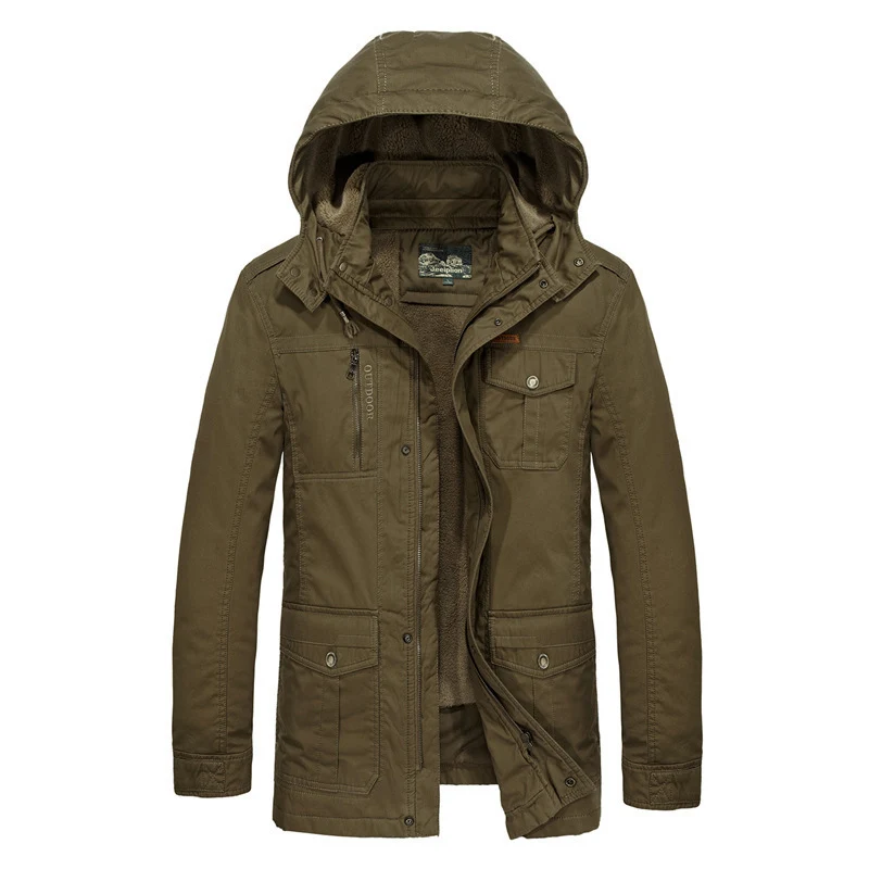 Herren Feldparka mit Teddyfutter und verstellbarer Kapuze Nord Taschen
