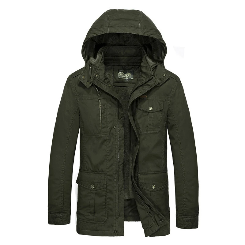Herren Feldparka mit Teddyfutter und verstellbarer Kapuze Nord Taschen