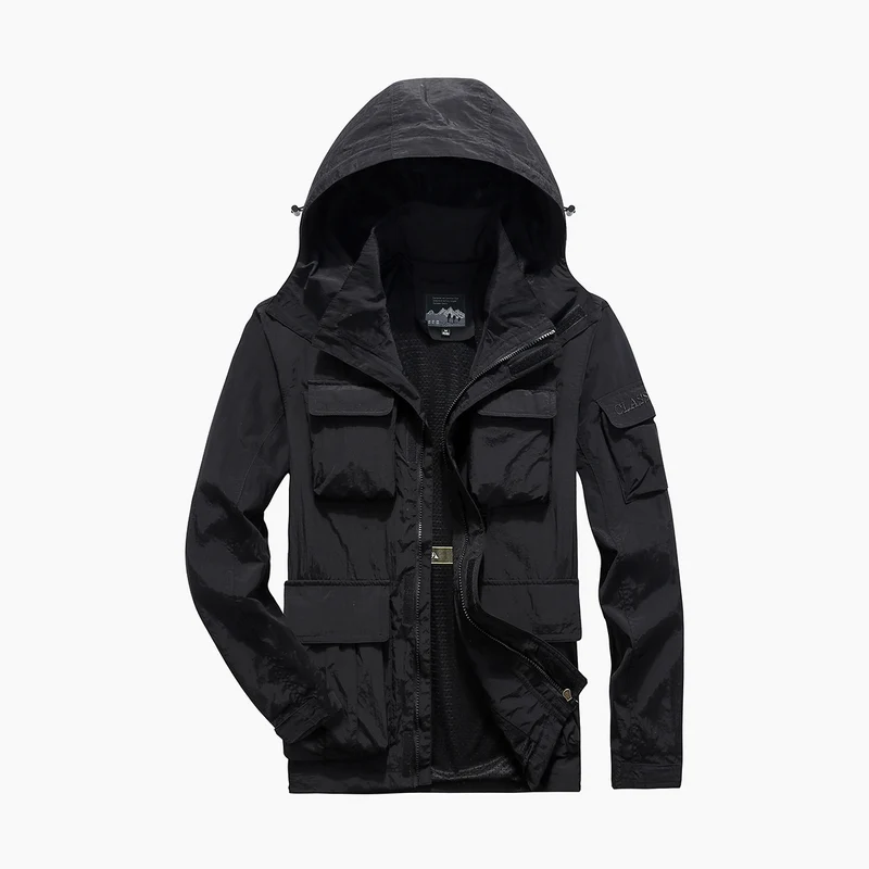 Herren Feldjacke im Utility‑Style mit Mehrfachtaschen, hohem Stehkragen und Reißverschluss Nord Taschen