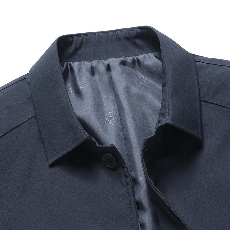 Herren elegantes leichtes City-Sakko im Blouson-Stil mit Hemdkragen und gefüttertem Innenfutter Nord Taschen