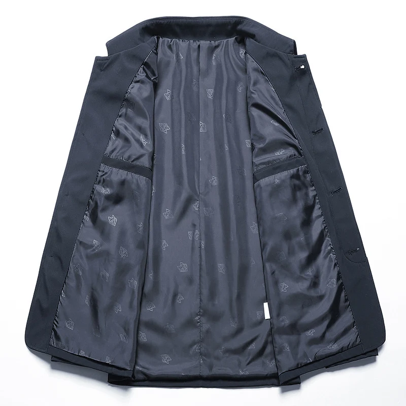 Herren elegantes leichtes City-Sakko im Blouson-Stil mit Hemdkragen und gefüttertem Innenfutter Nord Taschen