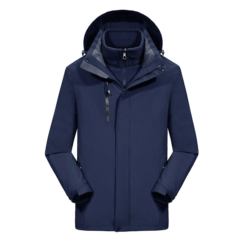 Herren dreiteilige Softshell-Winterjacke mit herausnehmbarer Fleece-Innenjacke und abnehmbarer Kapuze Nord Taschen