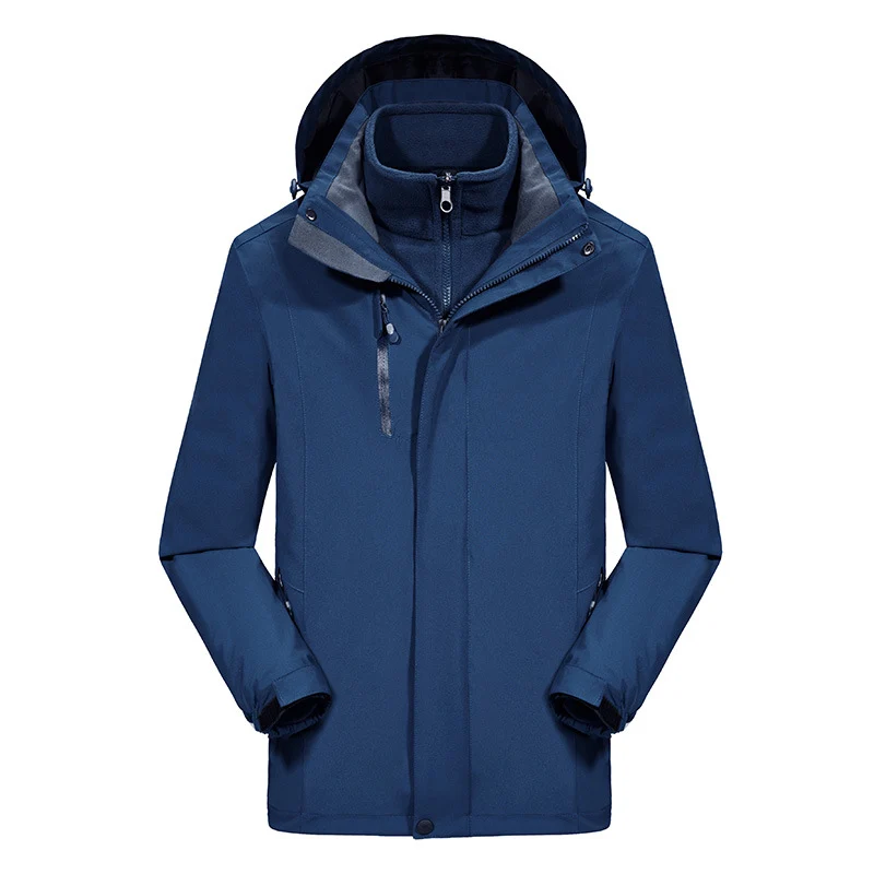 Herren dreiteilige Softshell-Winterjacke mit herausnehmbarer Fleece-Innenjacke und abnehmbarer Kapuze Nord Taschen