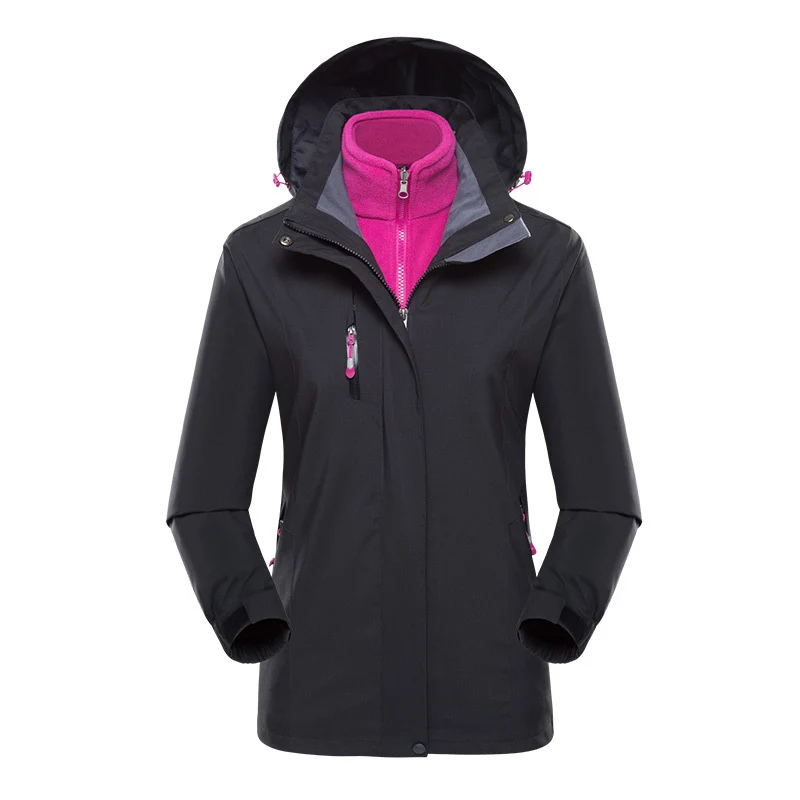 Herren dreiteilige Softshell-Winterjacke mit herausnehmbarer Fleece-Innenjacke und abnehmbarer Kapuze Nord Taschen