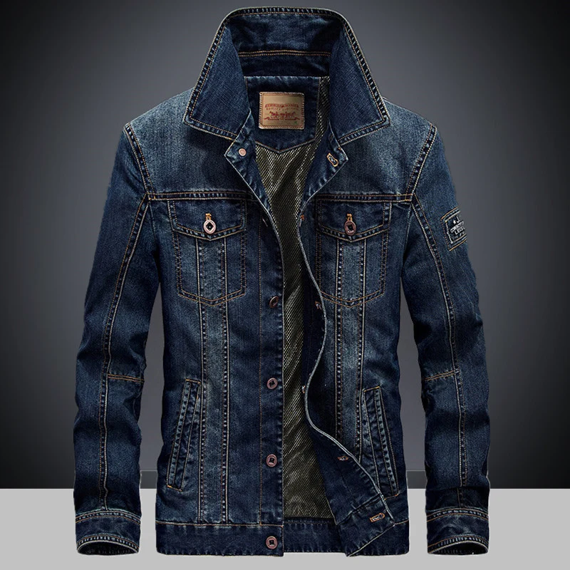 Herren Denimjacke mit Mesh-Innenfutter und hohem Stehkragen Nord Taschen