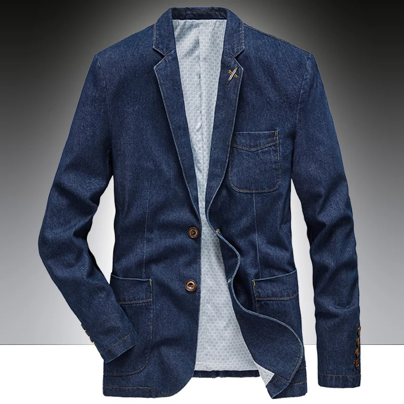 Herren Denim-Sakko im unstrukturierten Worker-Stil mit aufgesetzten Taschen Nord Taschen