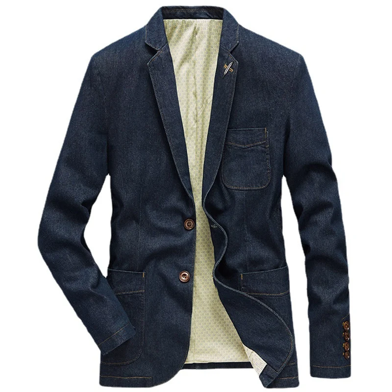Herren Denim-Sakko im unstrukturierten Worker-Stil mit aufgesetzten Taschen Nord Taschen