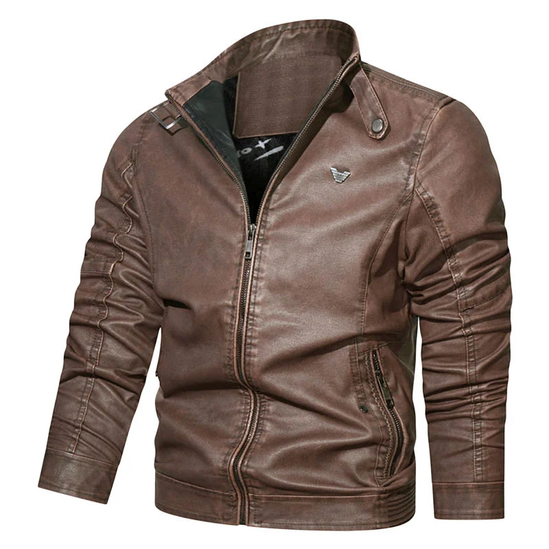 Herren Denim-Blouson im Aviator-Look mit hochschließendem Stehkragen, Zierfaltenärmeln und verdeckten Reißverschlusstaschen Nord Taschen