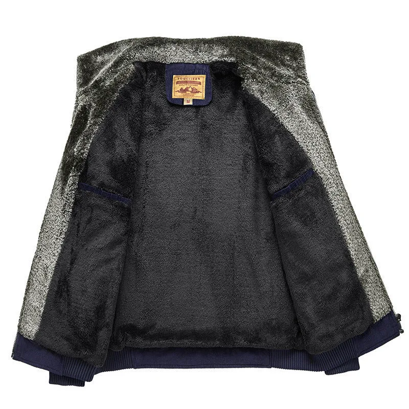 Herren Cordjacke mit wärmender Teddy-Innenfütterung und Badge-Details Nord Taschen