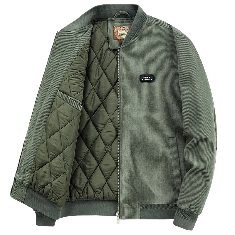 Herren Cordbomberjacke mit gesteppter Thermo-Innenfütterung und Ellbogenpatches Nord Taschen