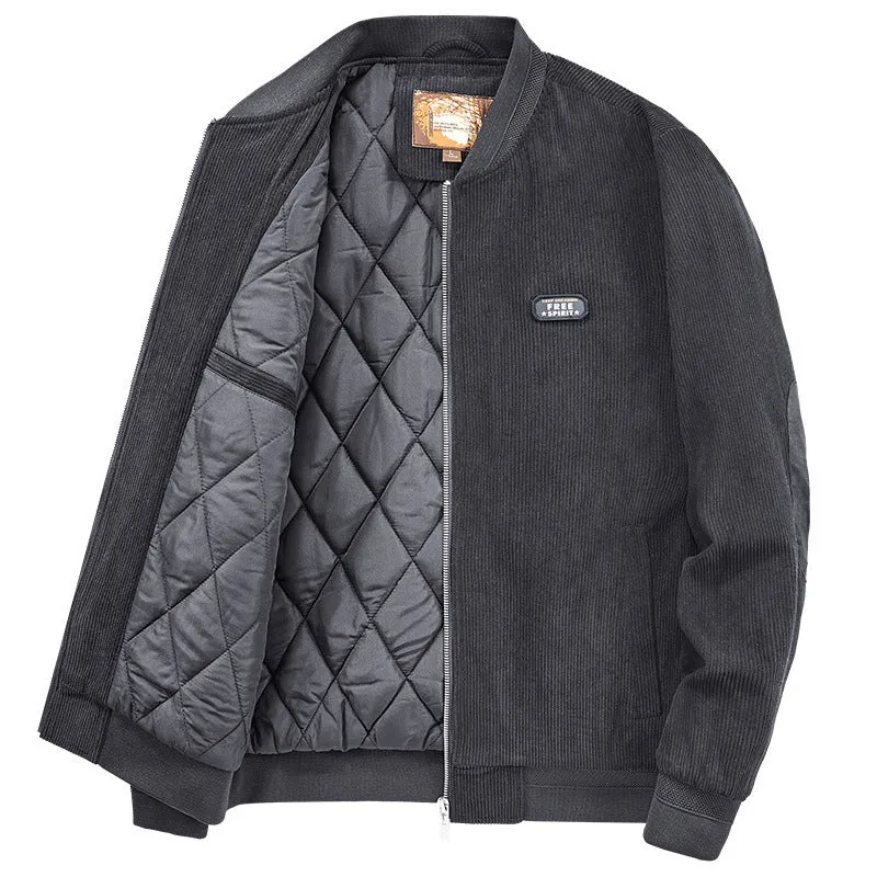 Herren Cordbomberjacke mit gesteppter Thermo-Innenfütterung und Ellbogenpatches Nord Taschen