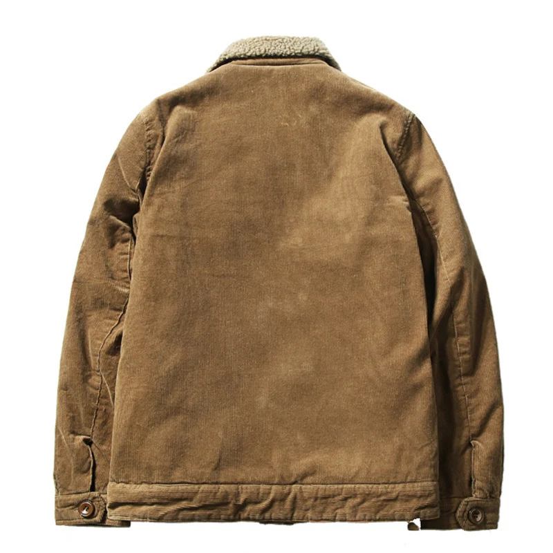 Herren Cord-Truckerjacke mit wärmender Teddy-Innenfütterung und Hemdkragen Nord Taschen