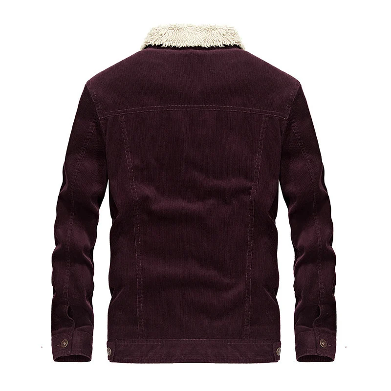 Herren Cord‑Truckerjacke mit Teddyfutter und aufgesetzten Brusttaschen Nord Taschen