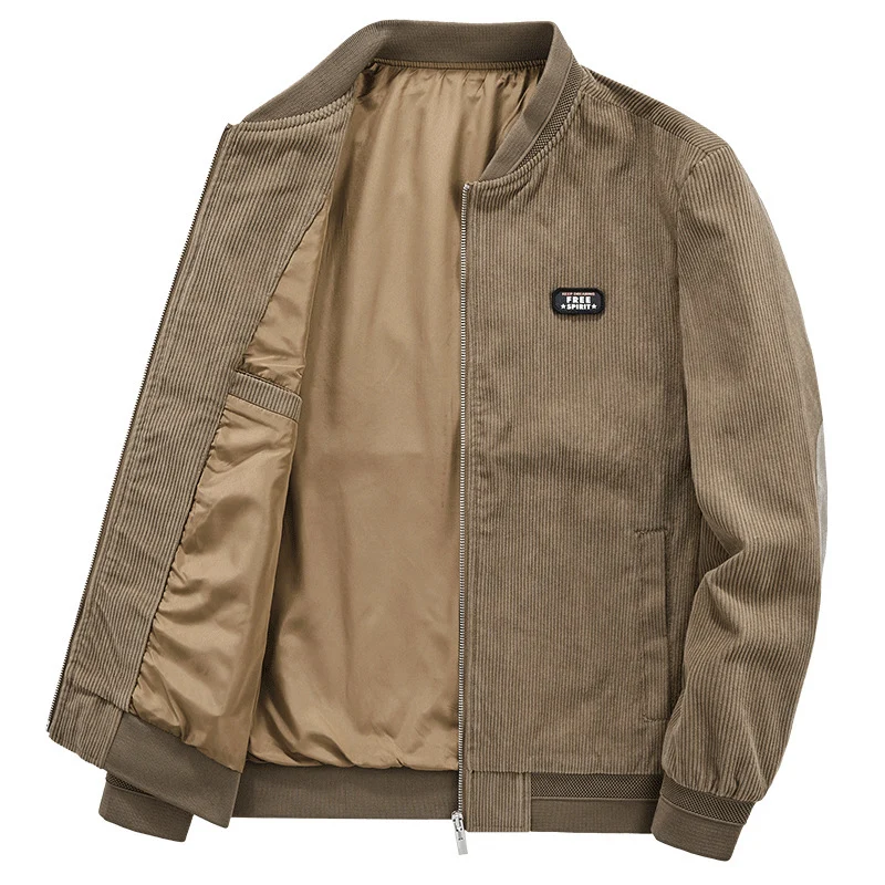 Herren Cord-Flightblouson mit Satin-Innenfutter, Rippbündchen und verdeckten Innentaschen Nord Taschen