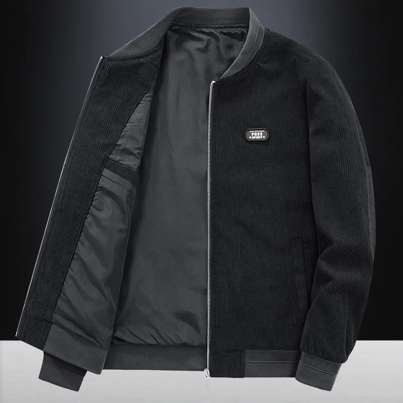 Herren Cord-Flightblouson mit Satin-Innenfutter, Rippbündchen und verdeckten Innentaschen Nord Taschen