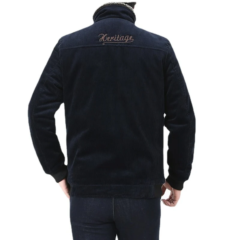 Herren Cord‑Fieldjacke mit kuscheliger Teddyfleece‑Innenlage und Stehkragen Nord Taschen