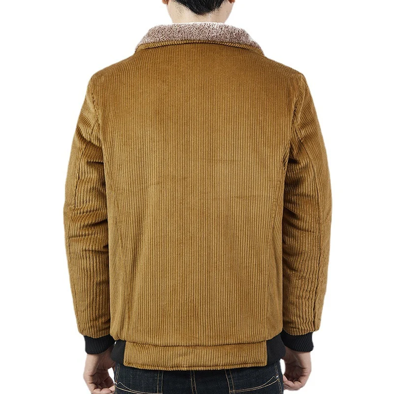 Herren Cord-Bomberblouson mit Sherpa-Kragen, Thermo-Futter und Utility-Taschen Nord Taschen