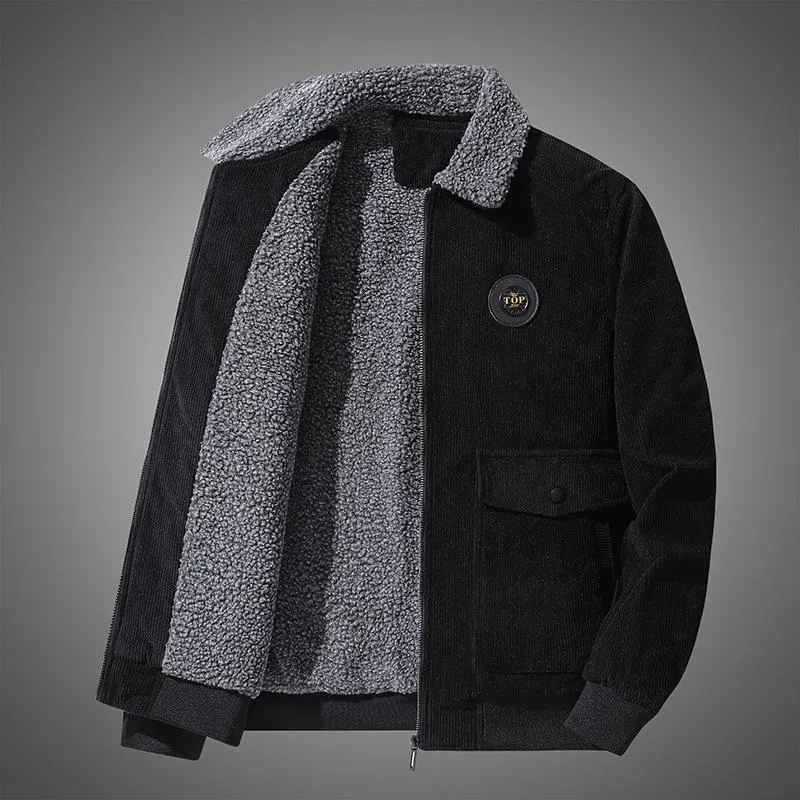 Herren Cord-Blouson mit Teddyfutter, Sherpa-Innenlage und Pattentaschen Nord Taschen