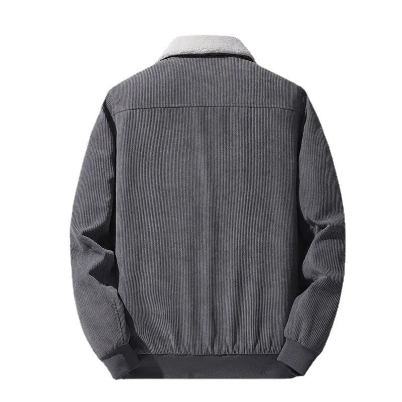 Herren Cord-Blouson mit Sherpa-Kragen, wattierter Innenlage und Reißverschluss Nord Taschen