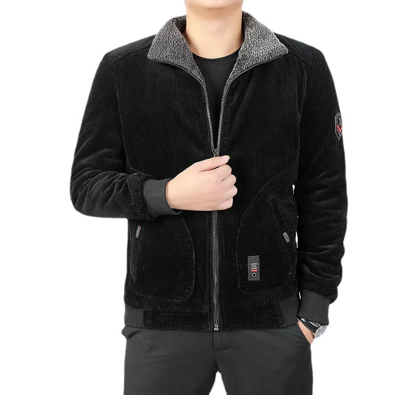 Herren Cord-Blouson mit Sherpa-Kragen und wärmender Teddyfutter-Innenseite Nord Taschen