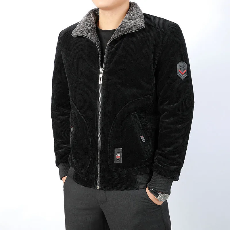 Herren Cord-Blouson mit Sherpa-Kragen und wärmender Teddyfutter-Innenseite Nord Taschen