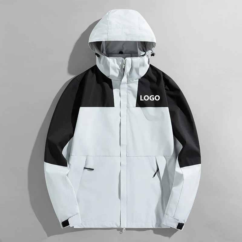 Herren Colorblock Wind- und Wasserabweisende Kapuzenjacke mit atmungsaktiver Softshell-Membran Nord Taschen