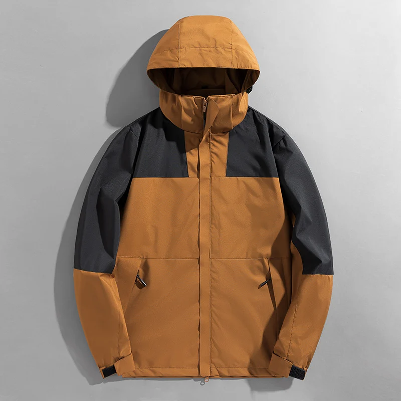 Herren Colorblock Wind- und Wasserabweisende Kapuzenjacke mit atmungsaktiver Softshell-Membran Nord Taschen