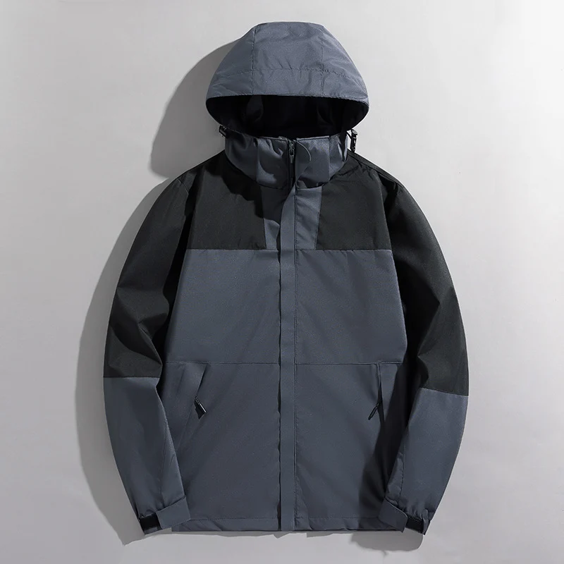 Herren Colorblock Wind- und Wasserabweisende Kapuzenjacke mit atmungsaktiver Softshell-Membran Nord Taschen