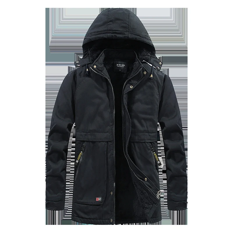 Herren City-Parka im Canvas-Look mit wärmender Teddyfleece‑Fütterung und Kapuze Nord Taschen