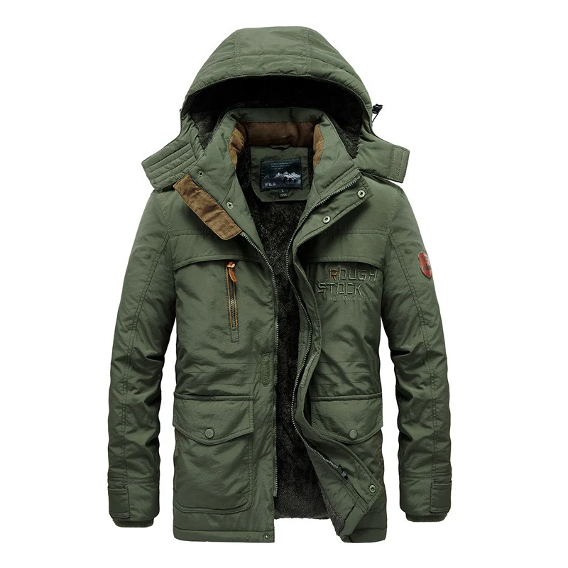 Herren City-Fieldparka mit thermischem Teddyfutter, winddichter Frontleiste und Mehrzweck-Außentaschen Nord Taschen