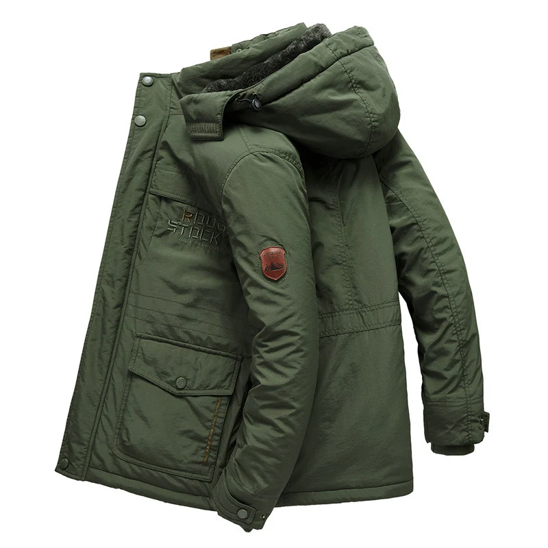 Herren City-Fieldparka mit thermischem Teddyfutter, winddichter Frontleiste und Mehrzweck-Außentaschen Nord Taschen
