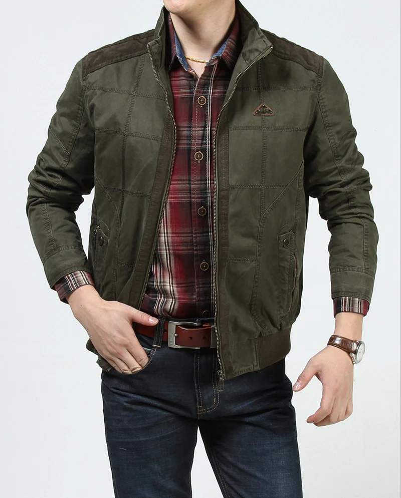 Herren Casual-Fieldjacke aus Canvas mit gesteppter Paneelstruktur und Stehkragen Nord Taschen