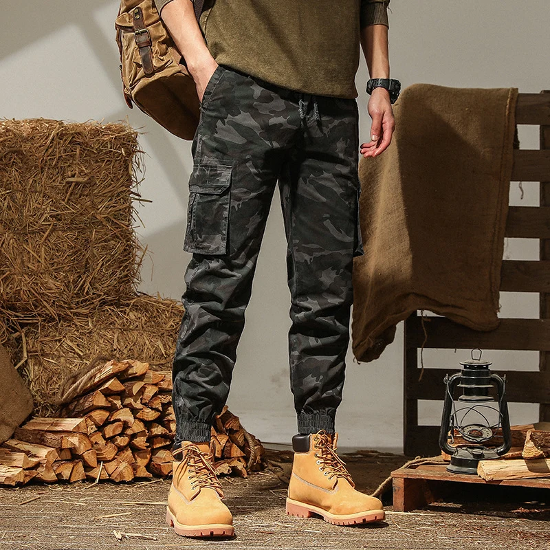 Herren Cargohhose im Joggerstil mit Kordelzug, Bündchen und Mehrfach-Taschen Nord Taschen