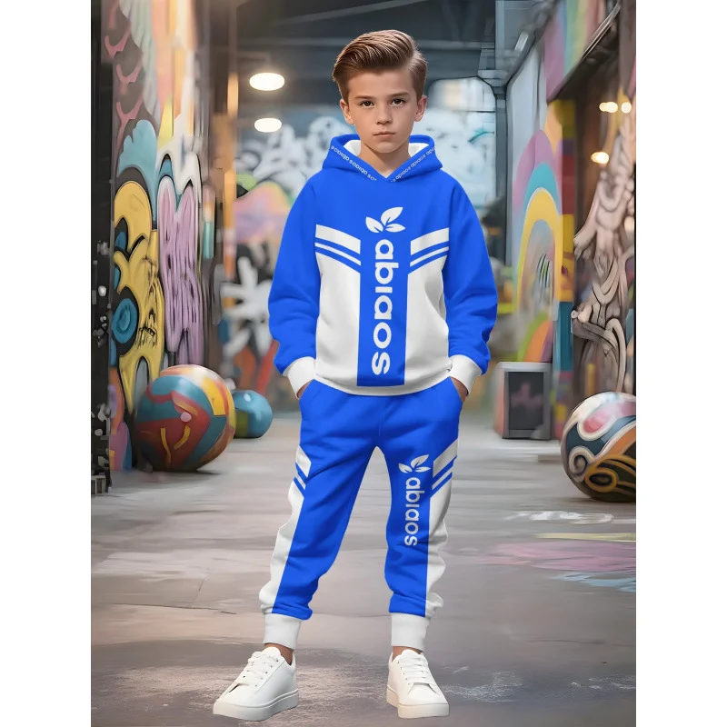 Unisex Kinder Jogginganzug mit Kapuzenpullover und detailreichem Auto-Print Arvani
