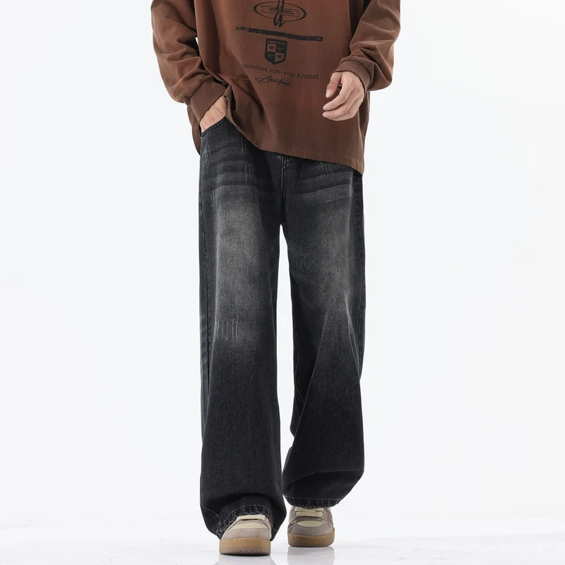 Herren Extraweite Baggy-Jeans mit extra langer Saumkante und dezenter Repair-Optik Nord Taschen