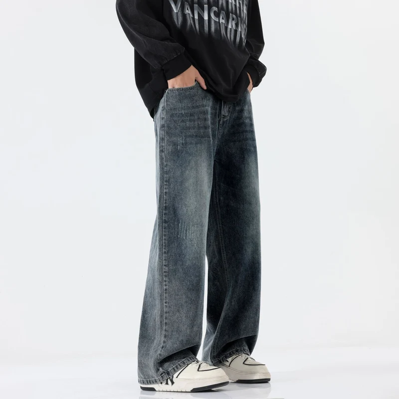 Herren Extraweite Baggy-Jeans mit extra langer Saumkante und dezenter Repair-Optik Nord Taschen