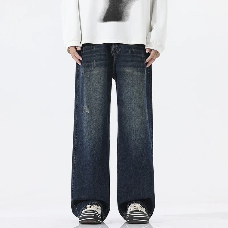 Herren Extraweite Baggy-Jeans mit extra langer Saumkante und dezenter Repair-Optik Nord Taschen