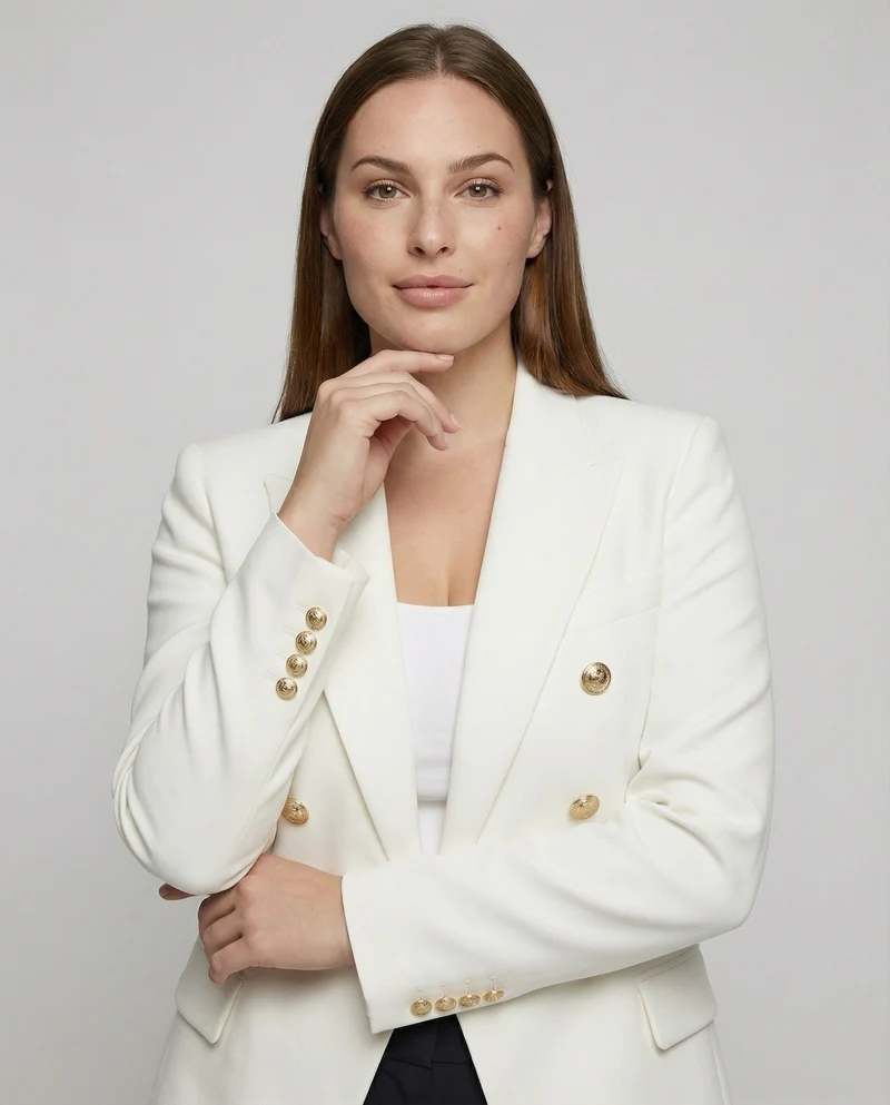 Damen Glamouröse Schmuckknöpfe Doppelreiher-Blazer